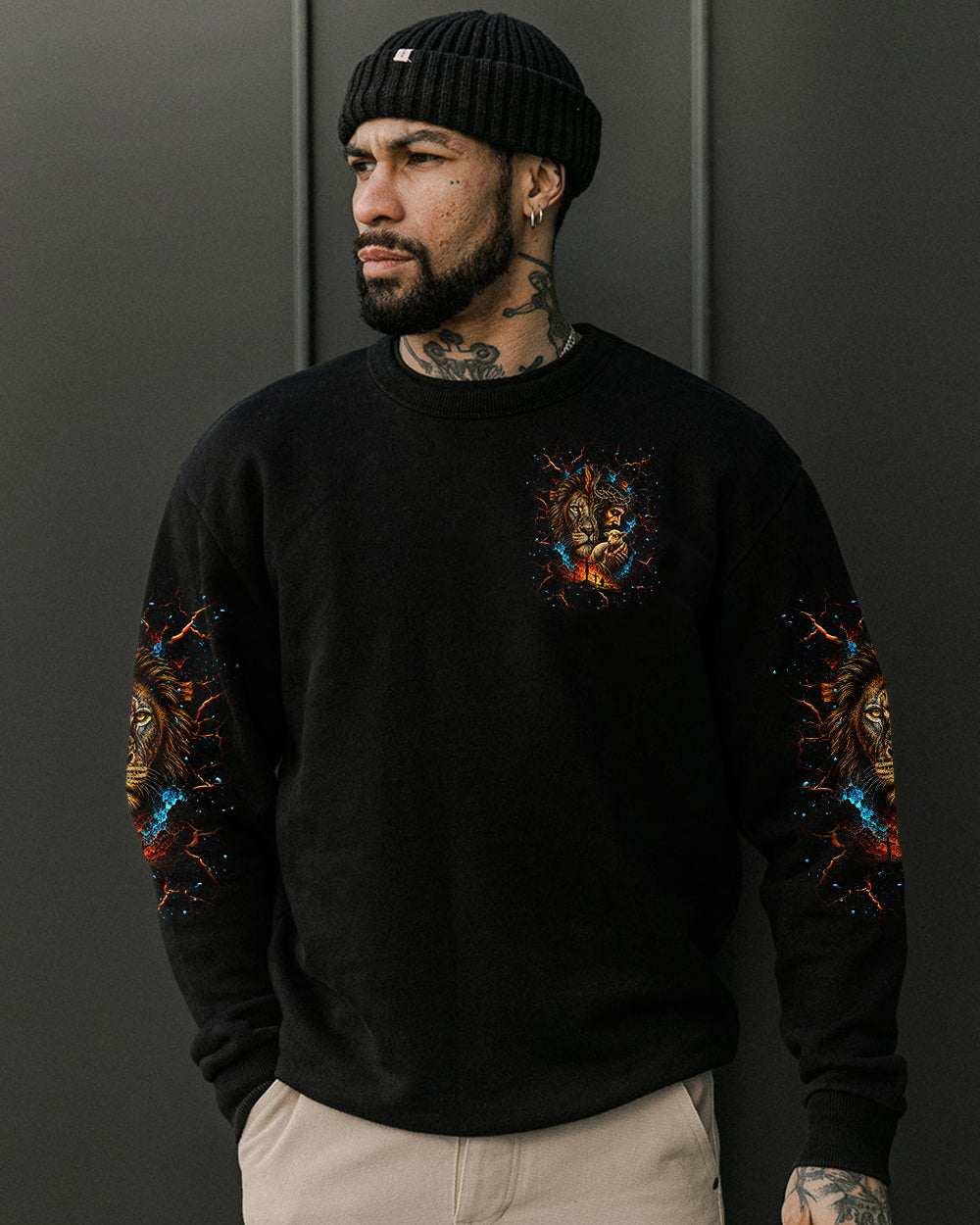 Jesus Dropped The Charges Lion Jesus Men's All Over Print Shirt   - Tlnt1505263