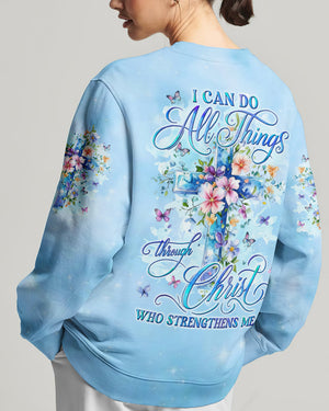 I Can Do All Things Cross Flowers Women's All Over Print Shirt - Tyln1606262