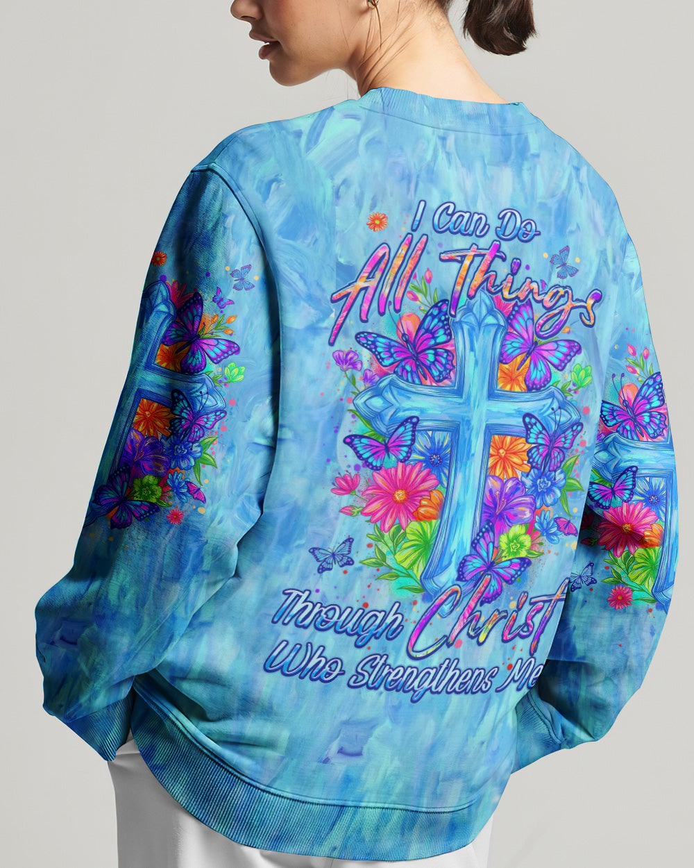 I Can Do All Things Floral Women's All Over Print Shirt  - Tlhn2004262
