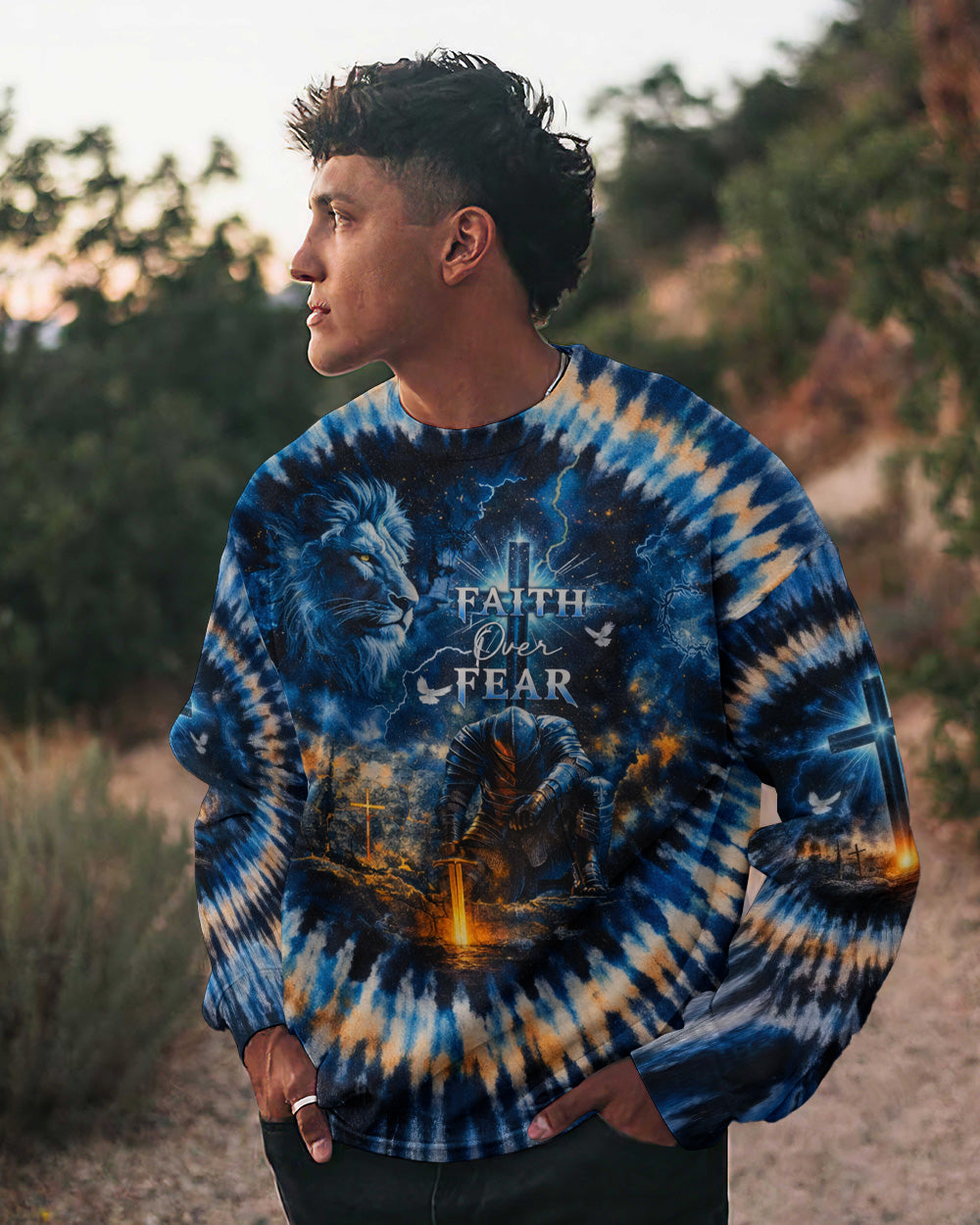 Faith Over Fear Swirl  Men's All Over Print Shirt  - Tltw0902263