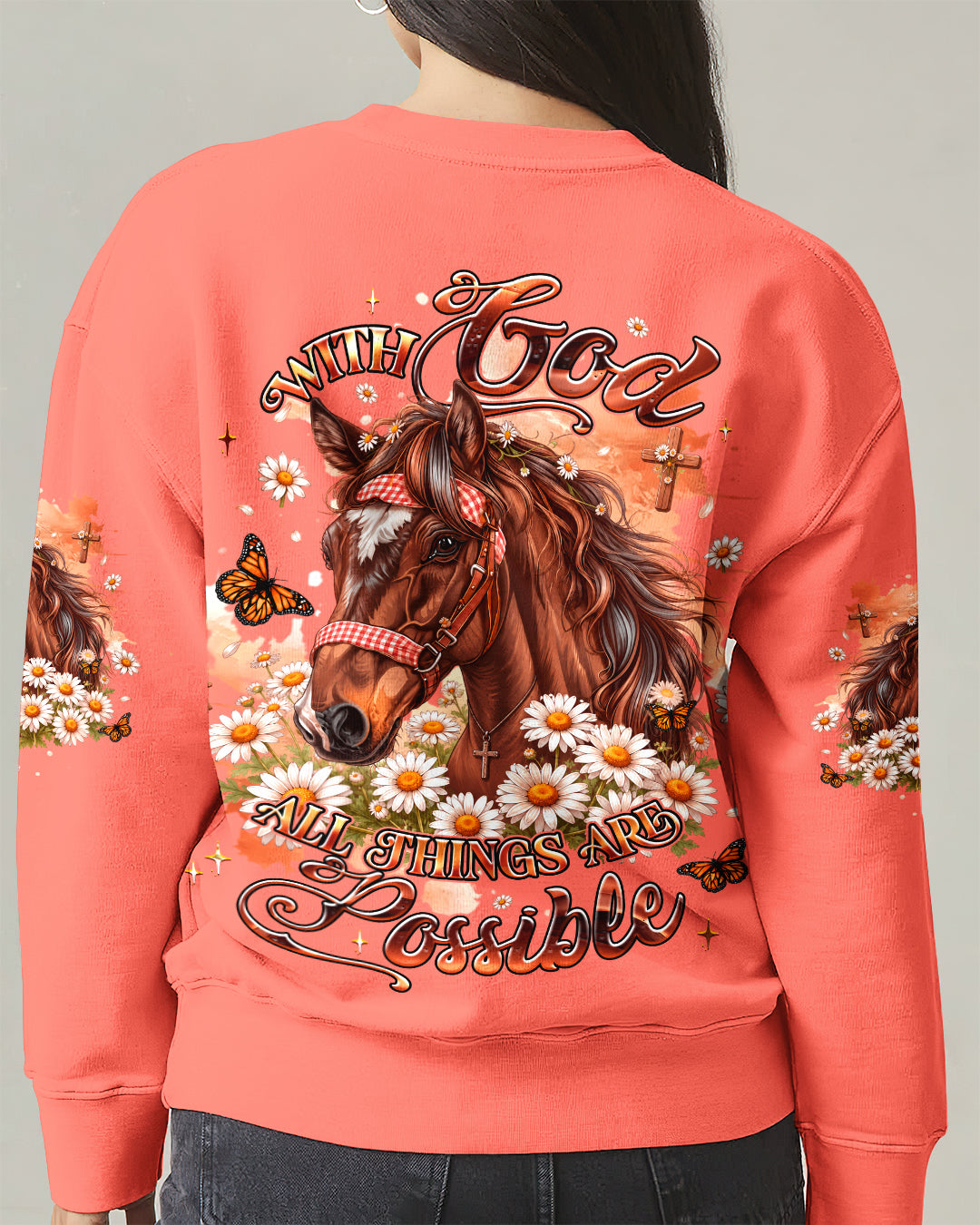 With God All Things Are Possible Horse Women's All Over Print Shirt   - Tlhg0207263