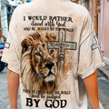 I Would Rather Stand With God Painting Lion Women's All Over Print Shirt - Tltm2406237