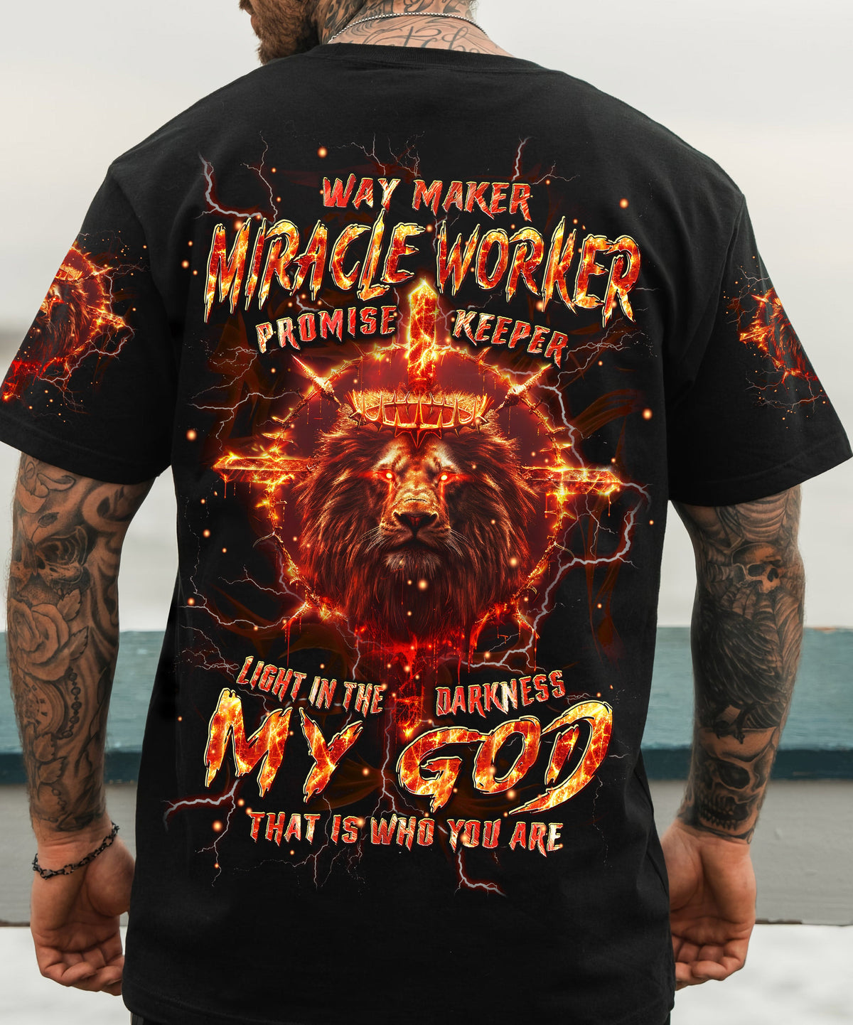 Way Maker Miracle Worker Cross Lion Men's All Over Print Shirt - Tlpq1904244