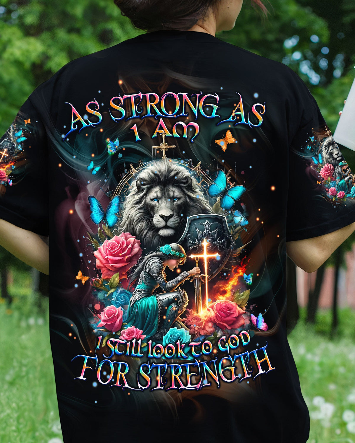 I Still Look To God For Strength Lion Warrior Women's All Over Print Shirt - Tlpq2204244