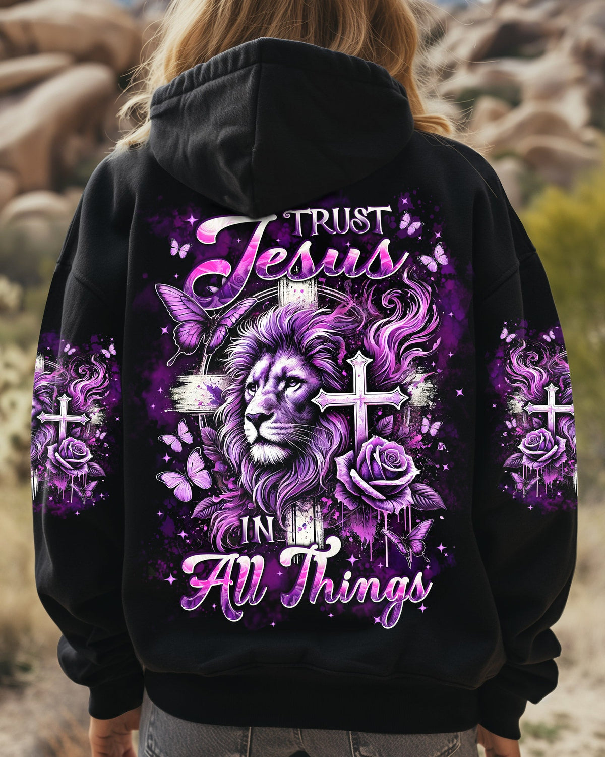 Trust Jesus In All Things Lion Women's All Over Print Shirt - Tlpq2810245
