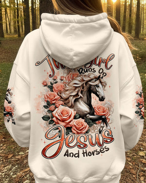 This Girl Runs On Jesus And Horses Women's All Over Print Shirt - Typq2811252