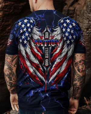 One Nation Under God Cross Wings  Men's All Over Print Shirt   - Tlhg1703261