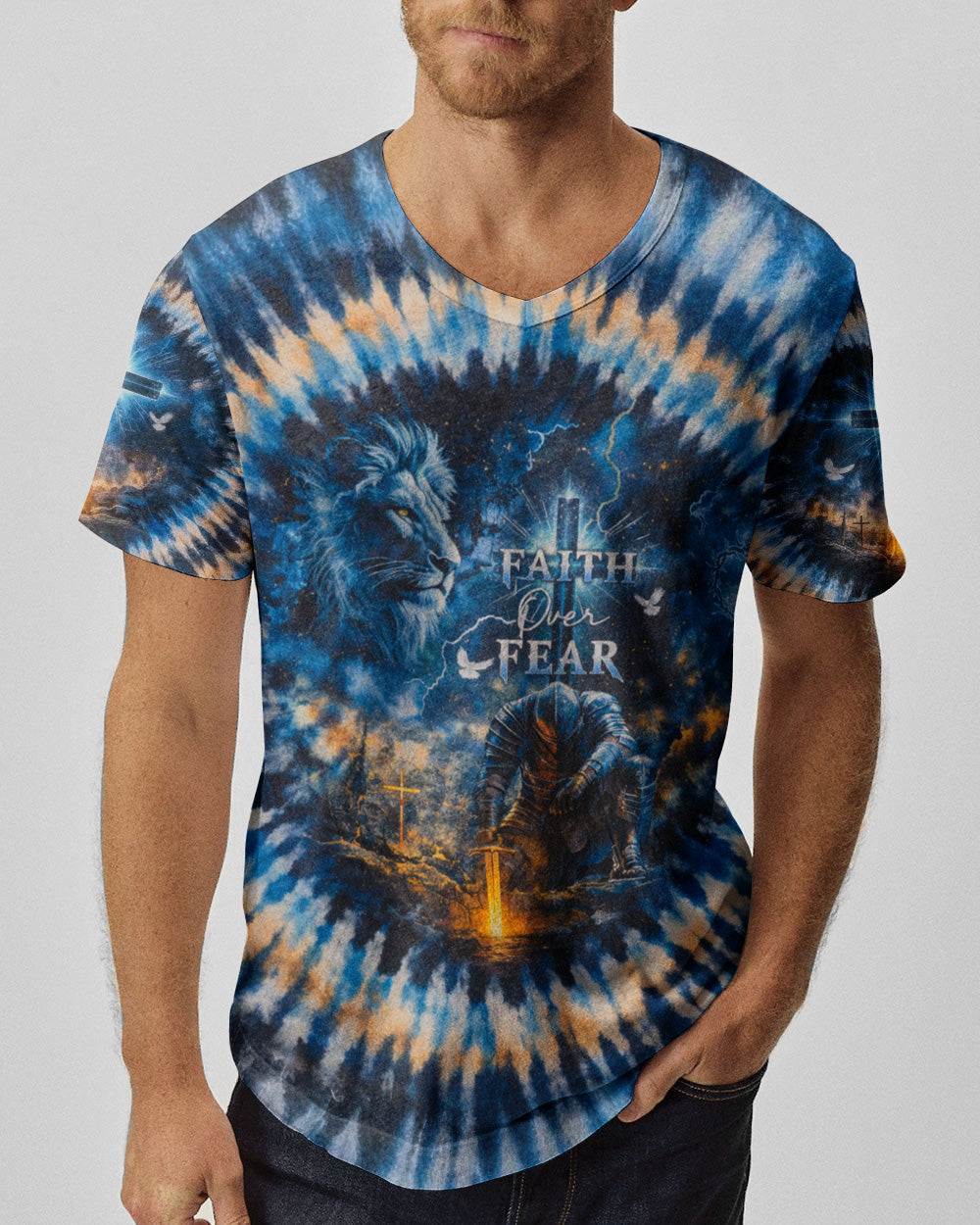 Faith Over Fear Swirl  Men's All Over Print Shirt  - Tltw0902263