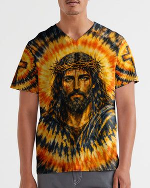 Jesus Halo Of Faith Black & Yellow Swirl  Men's All Over Print Shirt  - Tltw0602263