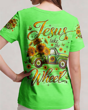 Jesus Take The Wheel Truck Sunflower  Women's All Over Print Shirt - Tlno1704261