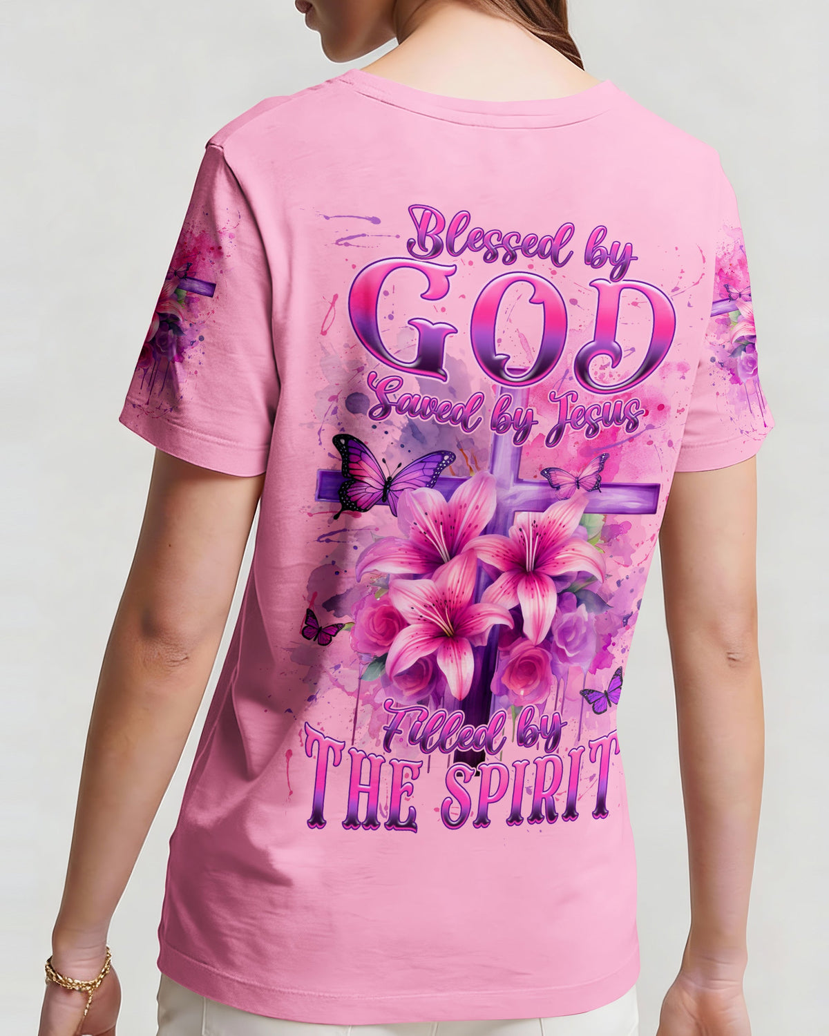 Blessed By God Saved By Jesus Women's All Over Print Shirt - Tyln2503263