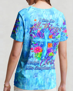 I Can Do All Things Floral Women's All Over Print Shirt  - Tlhn2004262
