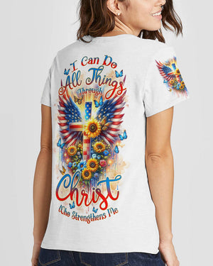I Can Do All Things Through Christ Wings Sunflower Women's All Over Print Shirt - Tlnz1412234