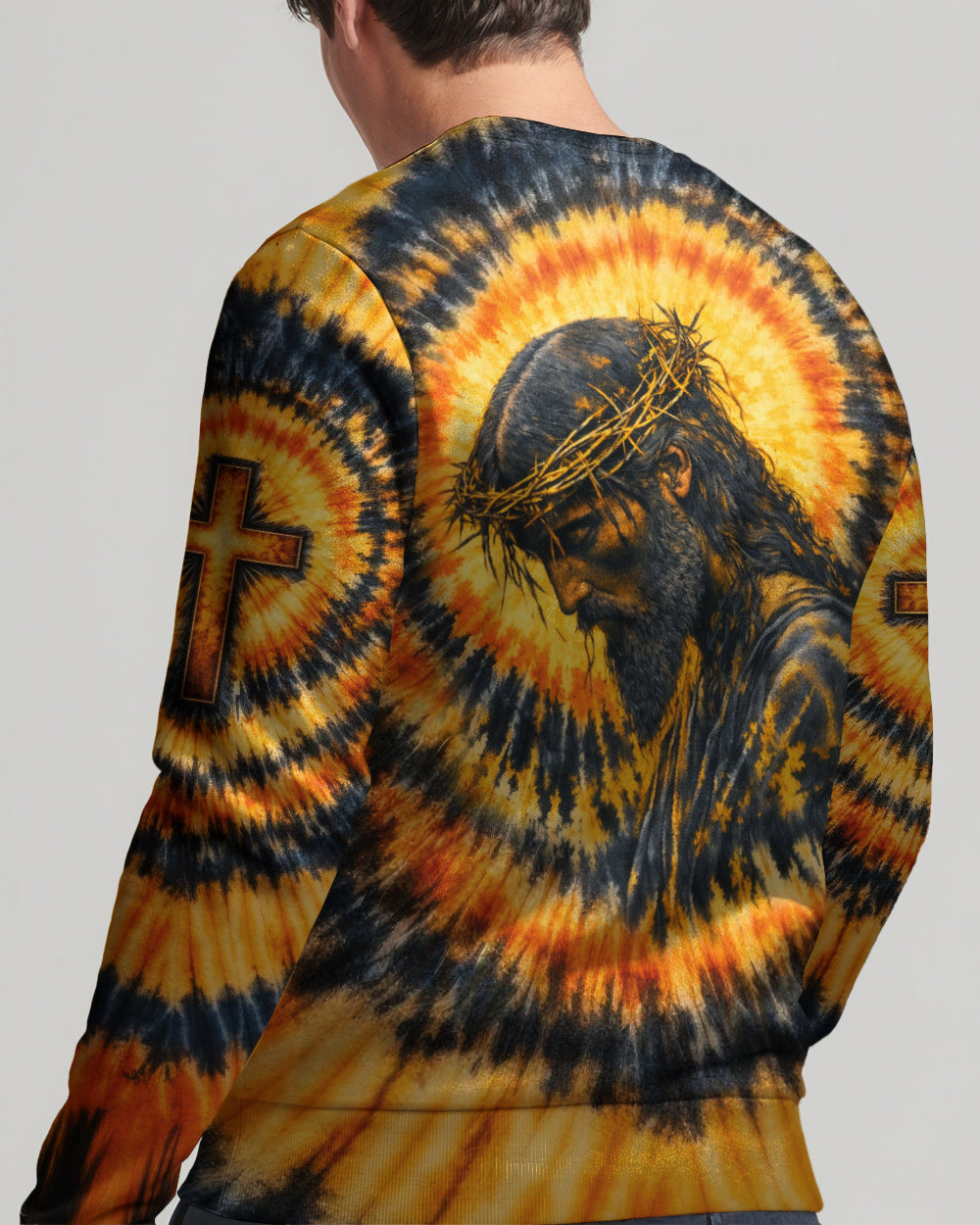 Jesus Halo Of Faith Black & Yellow Swirl  Men's All Over Print Shirt  - Tltw0602263