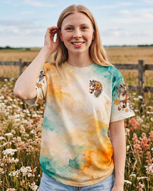 This Girl Runs On Jesus And Horses Women's All Over Print Shirt - Tlno0308264