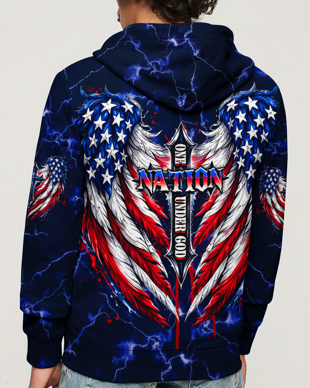 One Nation Under God Cross Wings  Men's All Over Print Shirt   - Tlhg1703261