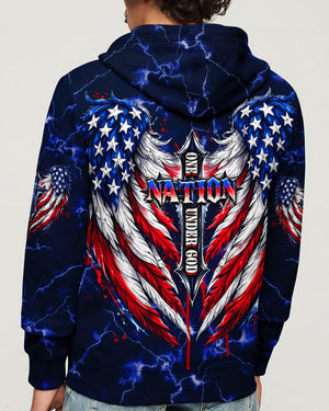 One Nation Under God Cross Wings  Men's All Over Print Shirt   - Tlhg1703261