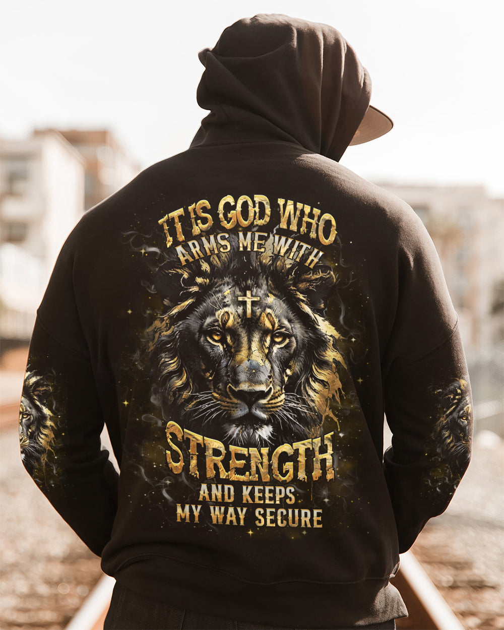 It Is God Who Arms Me With Strength Lion Men's All Over Print Shirt - Tlhn1203261