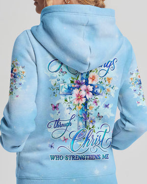 I Can Do All Things Cross Flowers Women's All Over Print Shirt - Tyln1606262