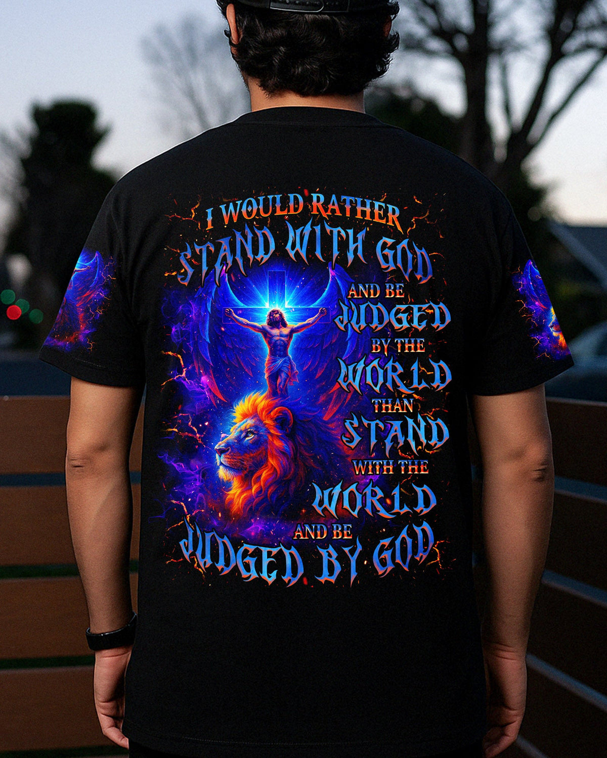 I Would Rather Stand With God Lion Men's All Over Print Shirt - Tlnz2708254