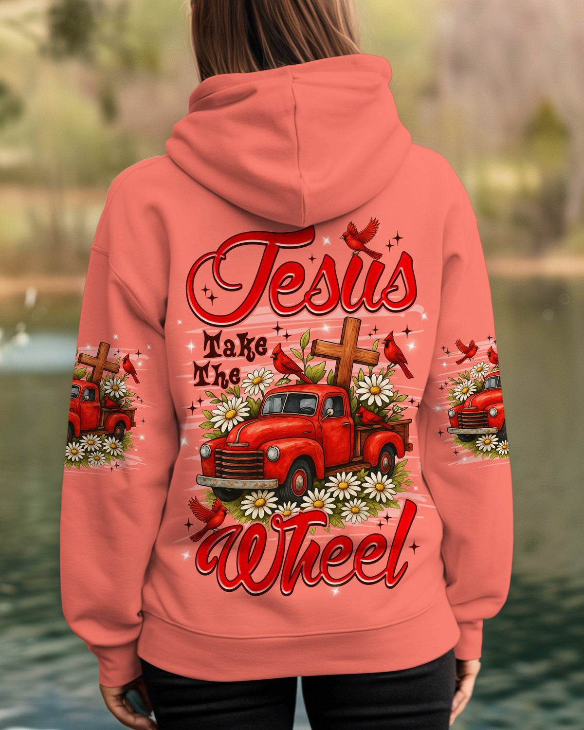 Jesus Take The Wheel Truck Cardinal Women's All Over Print Shirt - Tlnz0909252