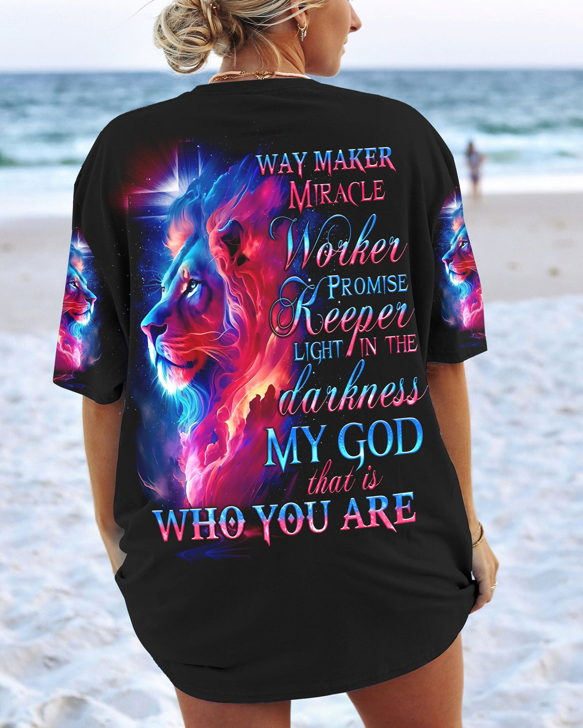 Way Maker Miracle Worker Lion Women's All Over Print Shirt - Tlno04407233