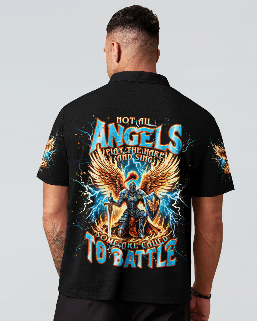 Not All Angels Play The Harp And Sing Warrior Men's All Over Print Shirt - Tlnt2702252
