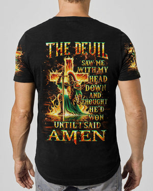 The Devil Caught Me With My Head Down Men's All Over Print Shirt - Yhhn0406242