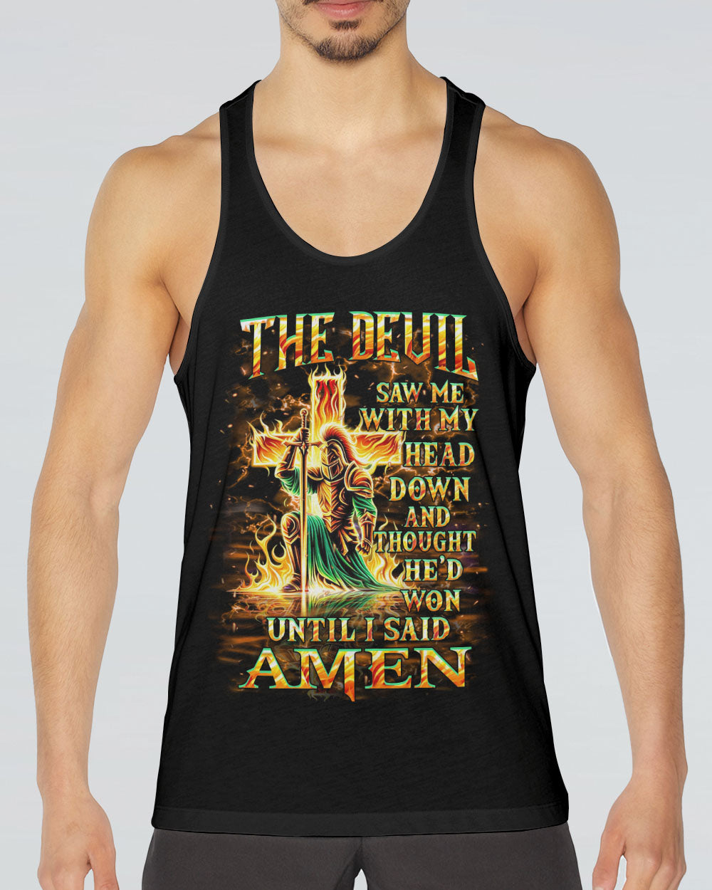 The Devil Caught Me With My Head Down Men's All Over Print Shirt - Yhhn0406242