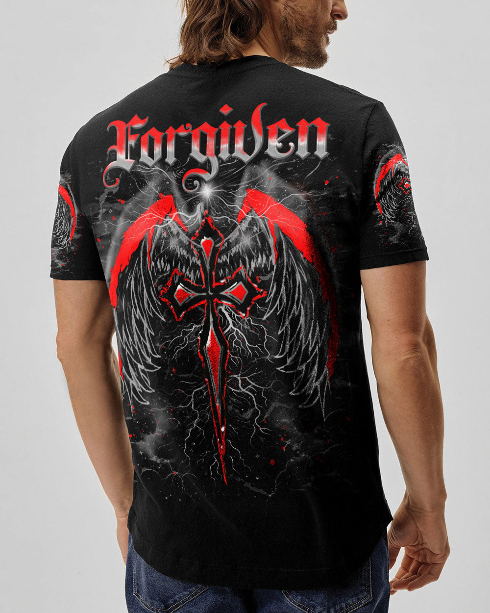 Forgiven Cross Wings Men's All Over Print Shirt - Tlno0503251