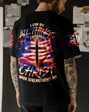I Can Do All Things Through Christ Cross Flag Men's All Over Print Shirt - Tlno0801243