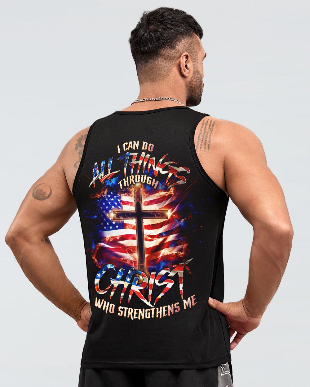 I Can Do All Things Through Christ Cross Flag Men's All Over Print Shirt - Tlno0801243