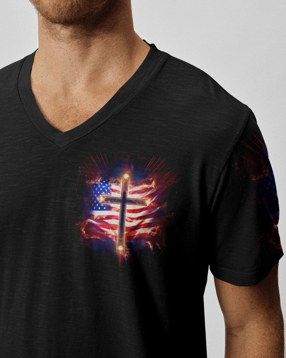I Can Do All Things Through Christ Cross Flag Men's All Over Print Shirt - Tlno0801243
