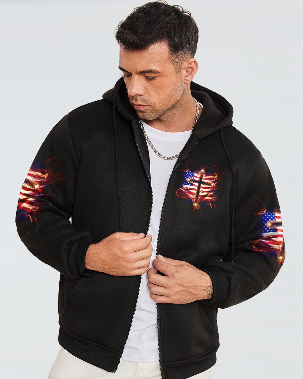 I Can Do All Things Through Christ Cross Flag Men's All Over Print Shirt - Tlno0801243