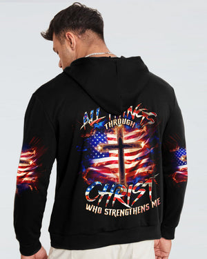 I Can Do All Things Through Christ Cross Flag Men's All Over Print Shirt - Tlno0801243