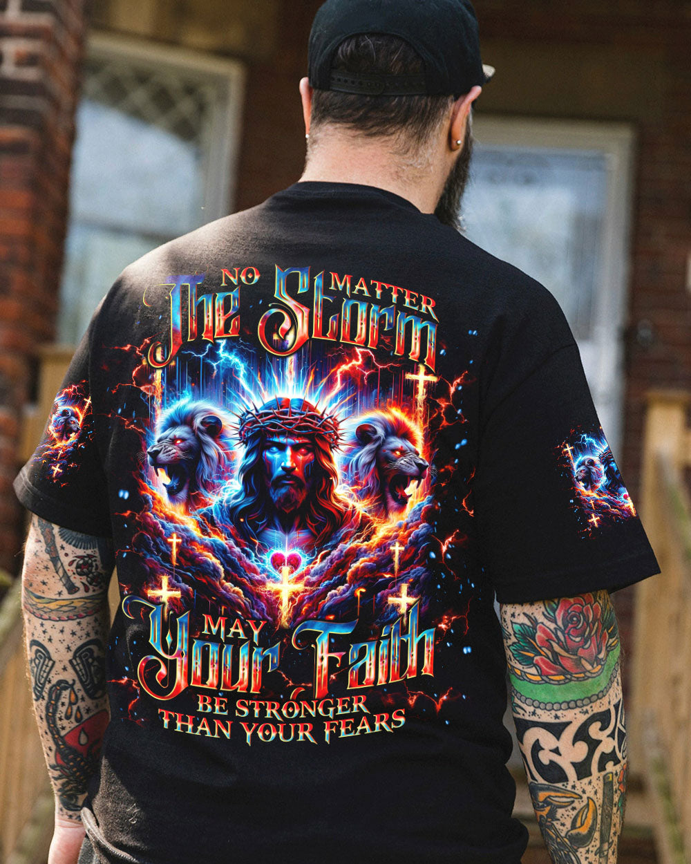 No Matter The Storm Jesus Lion Men's All Over Print Shirt - Tlno1406242