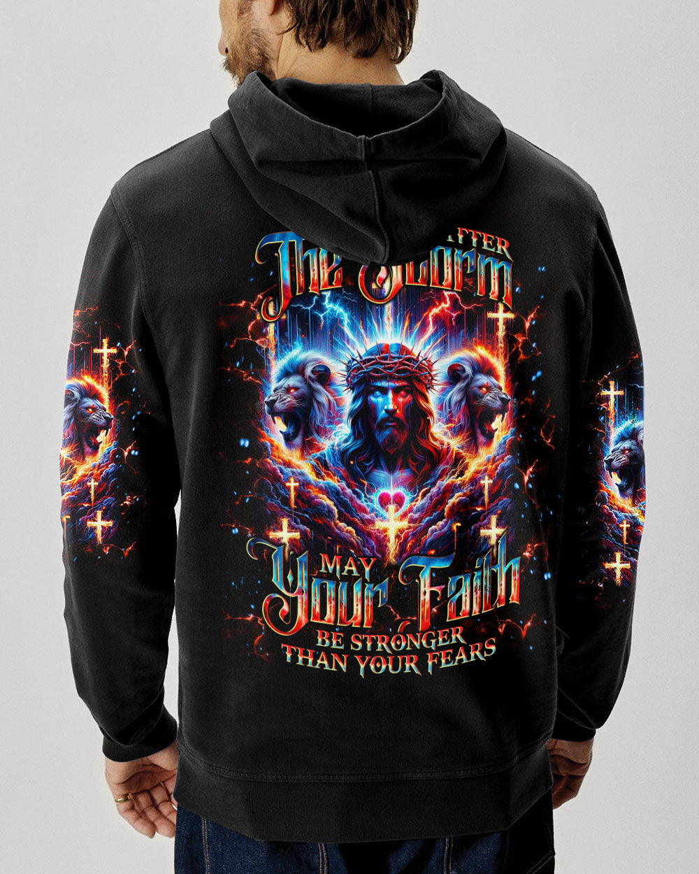 No Matter The Storm Jesus Lion Men's All Over Print Shirt - Tlno1406242