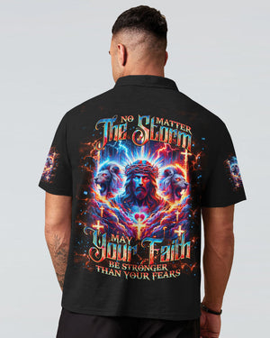 No Matter The Storm Jesus Lion Men's All Over Print Shirt - Tlno1406242