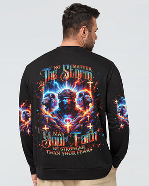 No Matter The Storm Jesus Lion Men's All Over Print Shirt - Tlno1406242