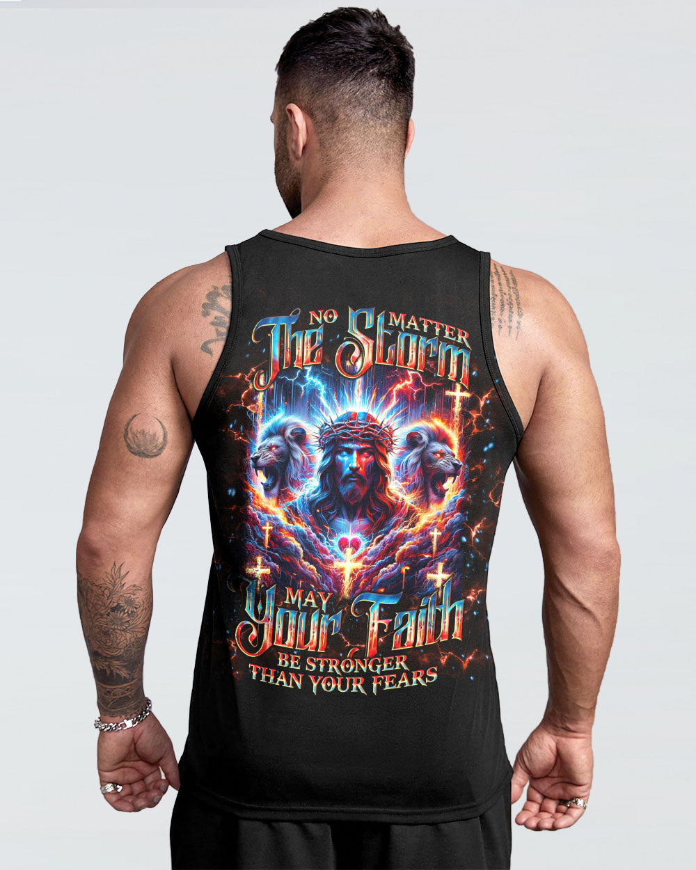 No Matter The Storm Jesus Lion Men's All Over Print Shirt - Tlno1406242