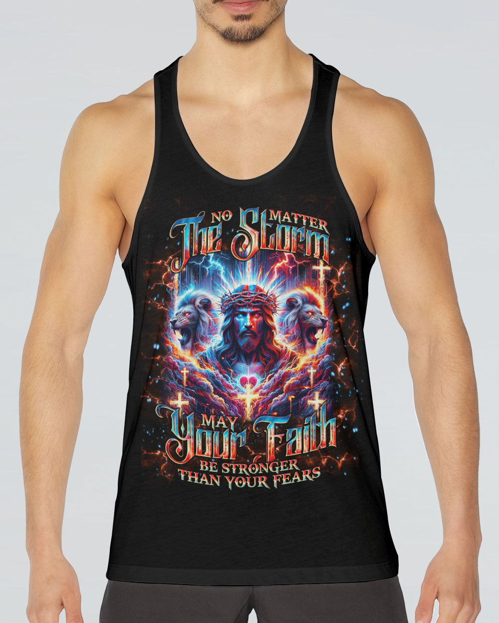 No Matter The Storm Jesus Lion Men's All Over Print Shirt - Tlno1406242