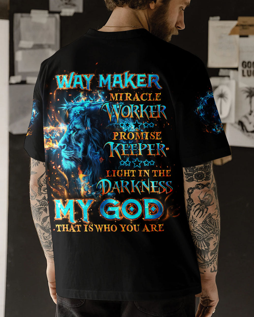 Way Maker Miracle Worker Cross Lion Men's All Over Print Shirt - Tlno1504244