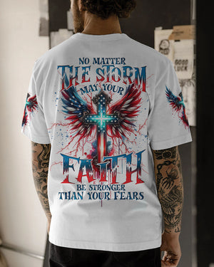 No Matter The Storm Cross Wings Men's All Over Print Shirt - Tlno1601243