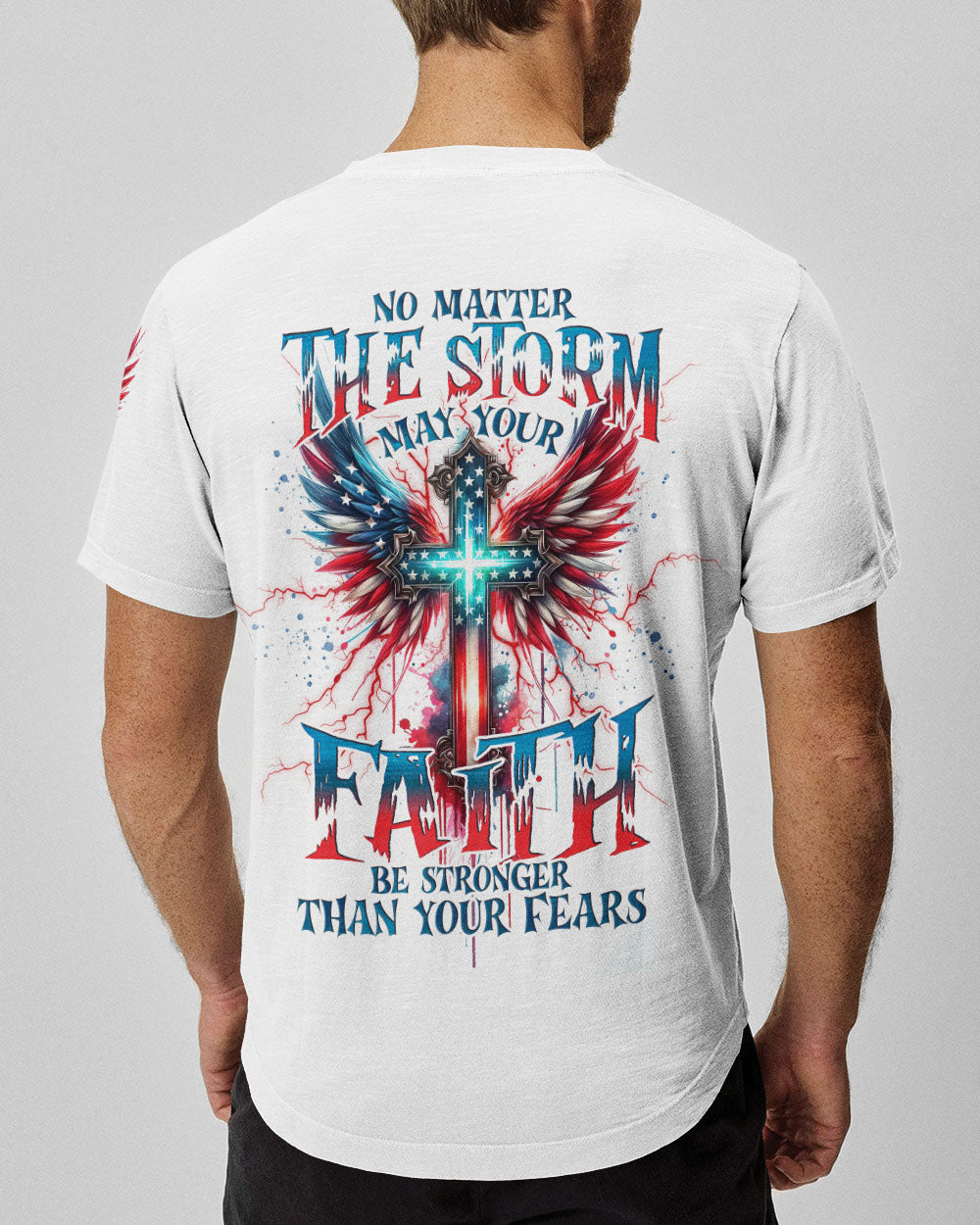 No Matter The Storm Cross Wings Men's All Over Print Shirt - Tlno1601243