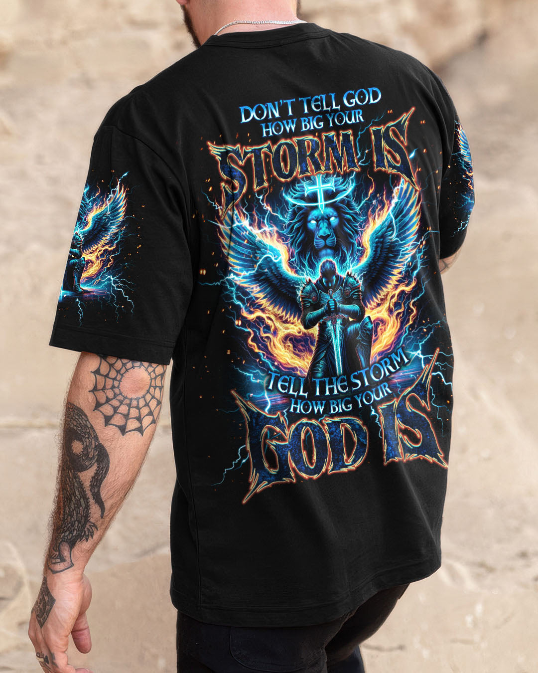 Tell The Storm How Big Your God Is Warrior Men's All Over Print Shirt - Tlno1710242