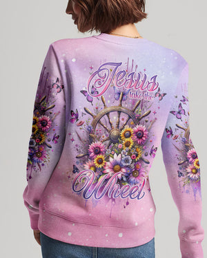 Jesus Take The Wheel Floral Women's All Over Print Shirt - Tlno2211234