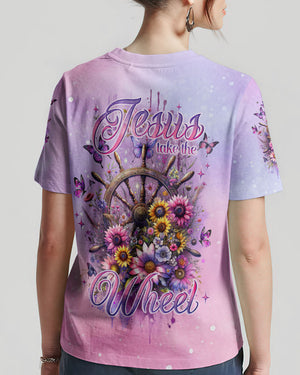 Jesus Take The Wheel Floral Women's All Over Print Shirt - Tlno2211234