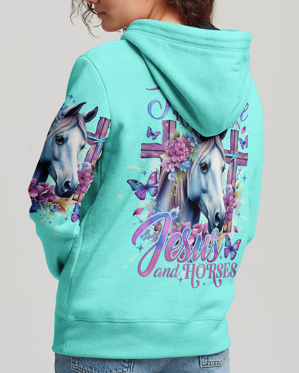 Runs On Jesus And Horses Women's All Over Print Shirt - Tlno2612234
