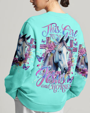 Runs On Jesus And Horses Women's All Over Print Shirt - Tlno2612234