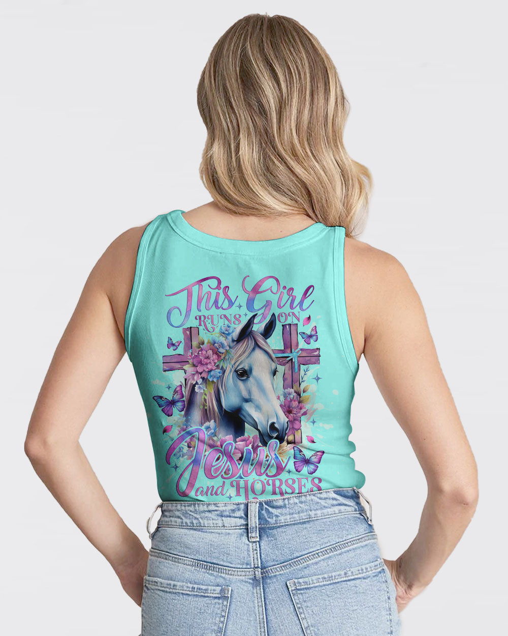 Runs On Jesus And Horses Women's All Over Print Shirt - Tlno2612234